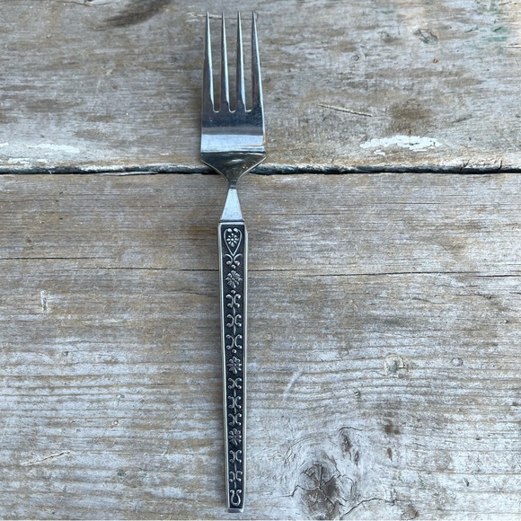 United Silver Co CORDOVA stainless floral MCM salad desert fork flatware JAPAN - Picture 4 of 8